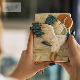 CANDELLANA Kolorowanka gipsowa obraz do malowania 3D żuraw zestaw farby i pędzle