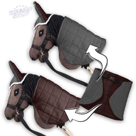 Derka dwustronna i nauszniki Skippi dla Hobby Horse - brązowa - szara Derka dwustronna i nauszniki Skippi dla Hobby Horse - brązowa - szara