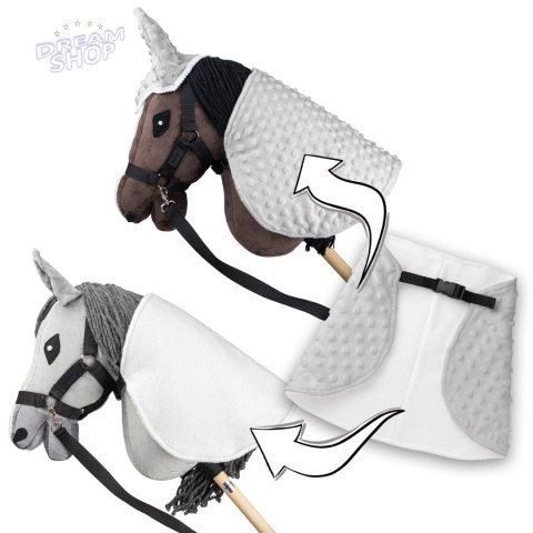 Derka i nauszniki Skippi dla Hobby Horse - szara - prezent na dzień dziecka Derka i nauszniki Skippi dla Hobby Horse - szara - prezent na dzień dziecka