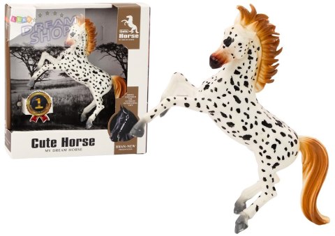Figurka Konia Biały Koń w Kropki Stojący Stajnia Farma Cute Horse Figurka Konia Biały Koń w Kropki Stojący Stajnia Farma Cute Horse