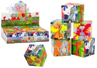 Magiczna Kostka Układanka Edukacyjna Dinozaury Puzzle Gra Logiczna