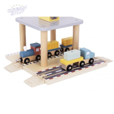 TOOKY TOY Dźwig Portowy Drewniany Zestaw TOOKY TOY Dźwig Portowy Drewniany Zestaw