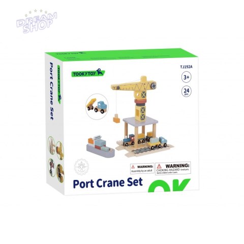 TOOKY TOY Dźwig Portowy Drewniany Zestaw TOOKY TOY Dźwig Portowy Drewniany Zestaw