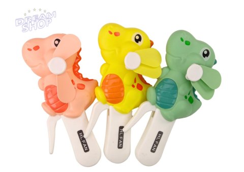 Wiatrak Ręczny Dinozaur Mini Wiatraczek Dla Dzieci 3 Kolory