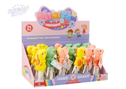 Wiatrak Ręczny Dinozaur Mini Wiatraczek Dla Dzieci 3 Kolory