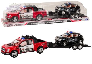 Auto Pickup Policyjne Z Lawetą Naczepą Auto Terenowe Zestaw Policja