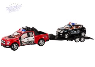 Auto Pickup Policyjne Z Lawetą Naczepą Auto Terenowe Zestaw Policja