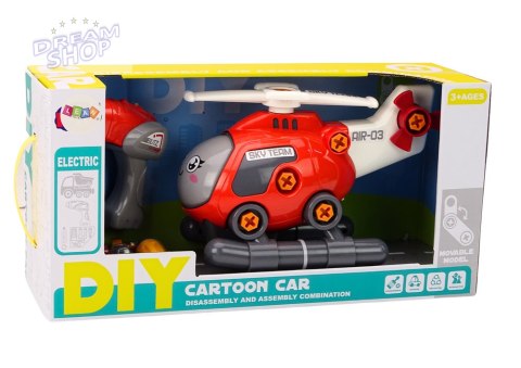 Helikopter Kreskówkowy Do Skręcania DIY Czerwony Helikopter Kreskówkowy Do Skręcania DIY Czerwony