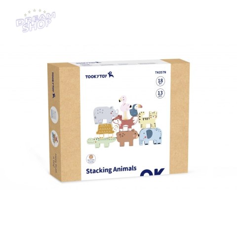 TOOKY TOY Drewniane Klocki Układanka Zwierzątka Montessori 9 el. TOOKY TOY Drewniane Klocki Układanka Zwierzątka Montessori 9 el.
