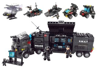 Klocki Konstrukcyjne Służby Specjalne Policja Helikopter Łódź Zestaw MIX