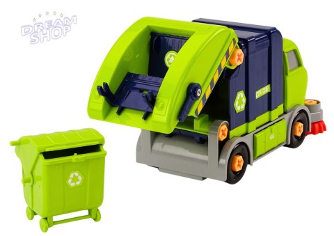 Śmieciarka Kreskówkowa Do Skręcania Ruchoma DIY Granatowy Śmieciarka Kreskówkowa Do Skręcania Ruchoma DIY Granatowy