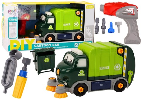 Śmieciarka Kreskówkowa Do Skręcania Ruchoma DIY Zielony