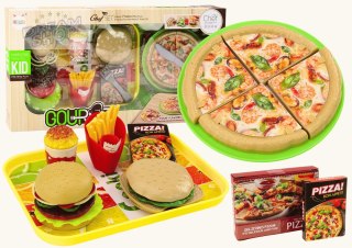 Zestaw Fast Food Pizza Burgery Frytki Akcesoria Dla Dzieci 24 ele.