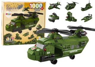 Zestaw Klocków Helikopter Wojskowy Militarny Zielony 1000 El