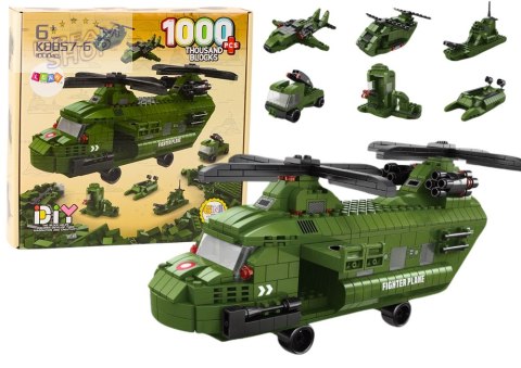 Zestaw Klocków Helikopter Wojskowy Militarny Zielony 1000 El Zestaw Klocków Helikopter Wojskowy Militarny Zielony 1000 El