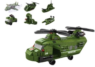 Zestaw Klocków Helikopter Wojskowy Militarny Zielony 1000 El