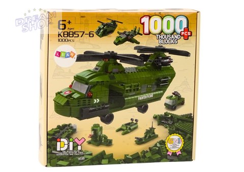 Zestaw Klocków Helikopter Wojskowy Militarny Zielony 1000 El Zestaw Klocków Helikopter Wojskowy Militarny Zielony 1000 El