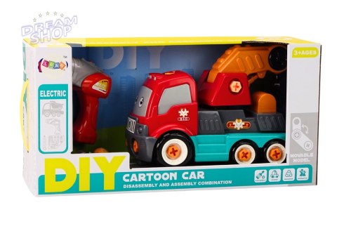Ciężarówka Z Hakiem Kreskówkowa Do Skręcania DIY Pomarańczowy Dźwig Ciężarówka Z Hakiem Kreskówkowa Do Skręcania DIY Pomarańczowy Dźwig
