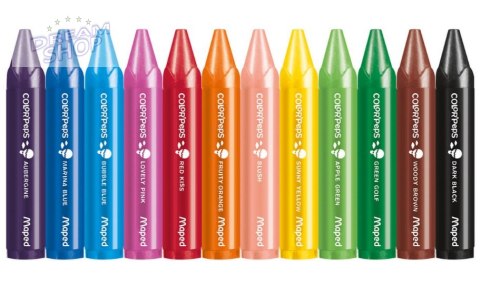 Kredki świecowe dla malucha pierwsze kredki Jumbo Colorpeps 12 kolorów Maped