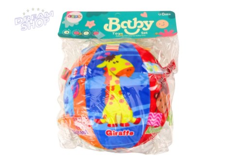 Piłka Pluszowa Miękka Sensoryczna Edukacyjna Grzechotka Zwierzątka 18cm