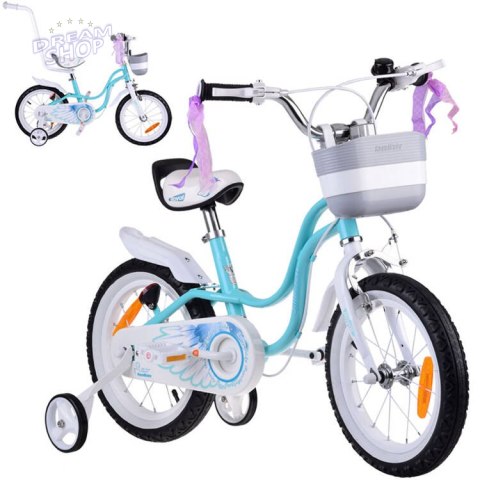 RoyalBaby uroczy Rower 14" Little Swan wstążki koszyk kółka boczne RB14-18 RoyalBaby uroczy Rower 14" Little Swan wstążki koszyk kółka boczne RB14-18