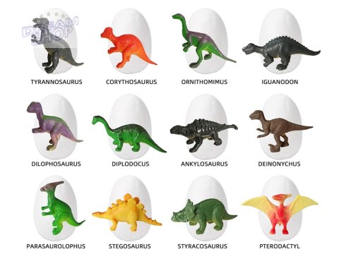 Zestaw Archeologiczny 12 Dużych Jaj + karty Odkryj Świat Dinozaurów ZA4999