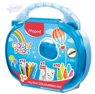 Zestaw artystyczny dla małych dzieci walizka z kredkami flamastrami Colorpeps Jumbo Maped