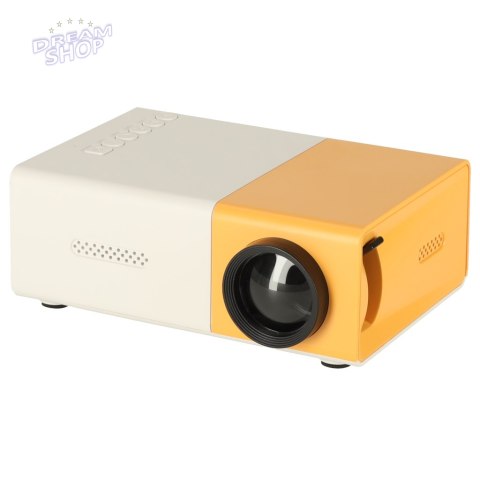 Mini projektor rzutnik przenośny dla dzieci LED TFT LCD 1920x1080 24-60" USB HDMI 12V pomarańczowo-biały Mini projektor rzutnik przenośny dla dzieci LED TFT LCD 1920x1080 24-60" USB HDMI 12V pomarańczowo-biały