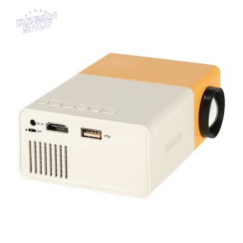 Mini projektor rzutnik przenośny dla dzieci LED TFT LCD 1920x1080 24-60" USB HDMI 12V pomarańczowo-biały Mini projektor rzutnik przenośny dla dzieci LED TFT LCD 1920x1080 24-60" USB HDMI 12V pomarańczowo-biały