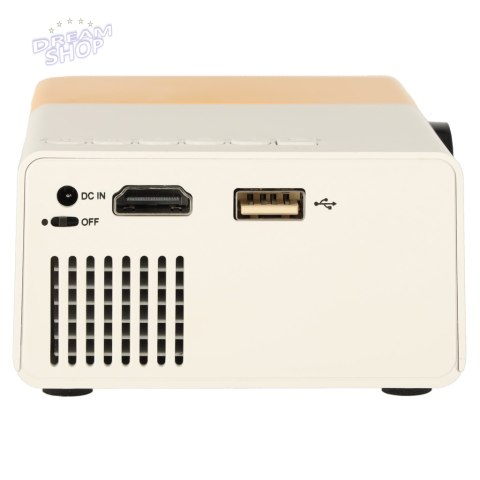 Mini projektor rzutnik przenośny dla dzieci LED TFT LCD 1920x1080 24-60" USB HDMI 12V pomarańczowo-biały Mini projektor rzutnik przenośny dla dzieci LED TFT LCD 1920x1080 24-60" USB HDMI 12V pomarańczowo-biały