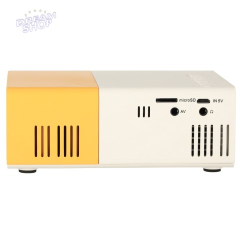 Mini projektor rzutnik przenośny dla dzieci LED TFT LCD 1920x1080 24-60" USB HDMI 12V pomarańczowo-biały Mini projektor rzutnik przenośny dla dzieci LED TFT LCD 1920x1080 24-60" USB HDMI 12V pomarańczowo-biały