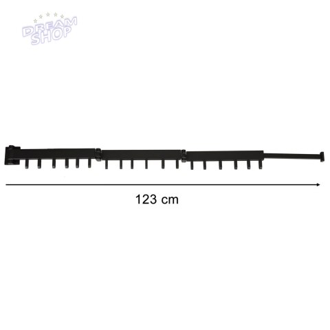 Suszarka na pranie wieszak ścienny składany czarny 123cm