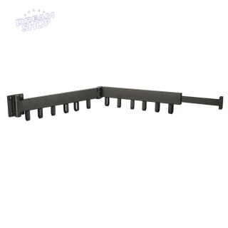Suszarka na pranie wieszak ścienny składany czarny 90cm