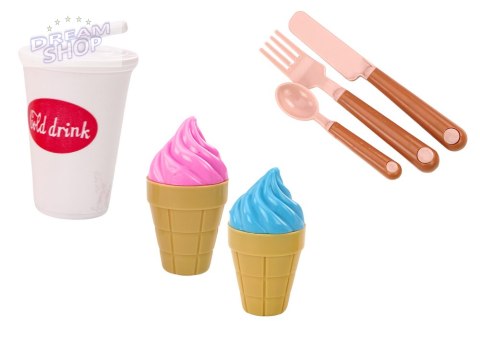Zestaw Produktów Spożywczych Pizza Frytki Lody Sztućce