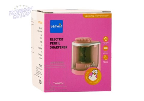 Elektryczna Strugaczka Różowa Temperówka Do Kredek I Ołówków 6-8 mm Elektryczna Strugaczka Różowa Temperówka Do Kredek I Ołówków 6-8 mm