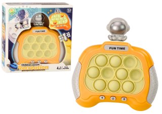 Gra Sensoryczna Konsola Pop-It Kosmonauta Światła Dźwięki Żółta