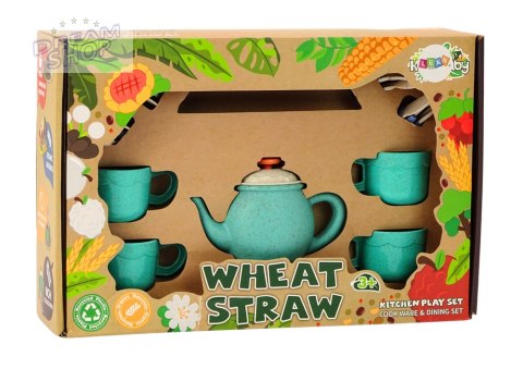 Zestaw Naczyń Filiżanki Talerzyki Sztućce Imbryk 22 El