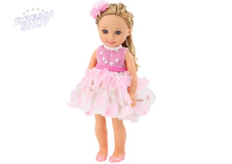 Lalka Różowa Sukienka Długie Włosy Spinka Szczotka 38cm Lalka Różowa Sukienka Długie Włosy Spinka Szczotka 38cm