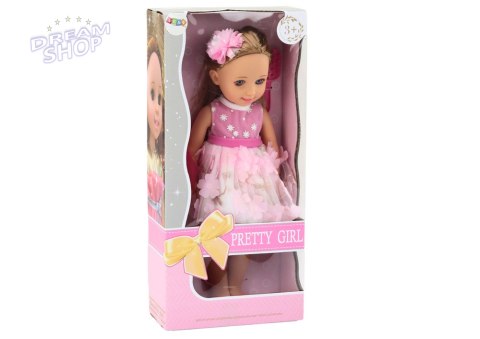 Lalka Różowa Sukienka Długie Włosy Spinka Szczotka 38cm Lalka Różowa Sukienka Długie Włosy Spinka Szczotka 38cm
