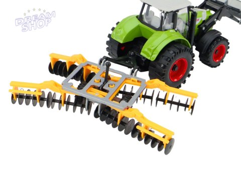 Traktor Rolniczy Koparka Z Broną Talerzową Napęd Zielony Traktor Rolniczy Koparka Z Broną Talerzową Napęd Zielony