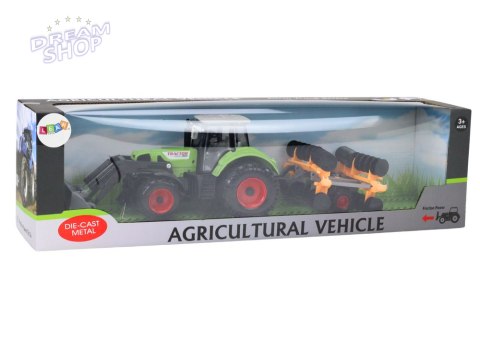 Traktor Rolniczy Koparka Z Broną Talerzową Napęd Zielony Traktor Rolniczy Koparka Z Broną Talerzową Napęd Zielony