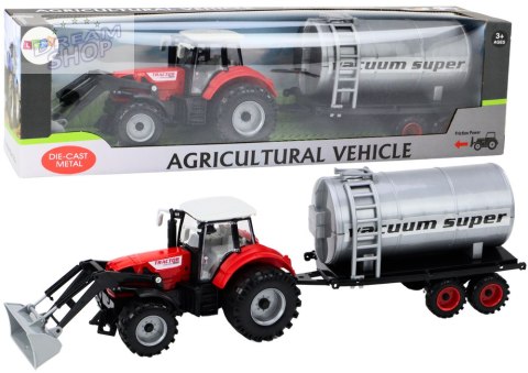 Traktor Rolniczy Koparka z Cysterną Napęd Czerwony