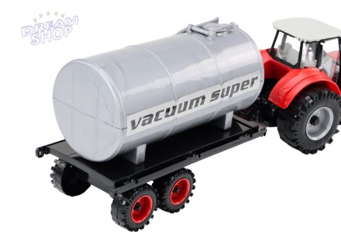 Traktor Rolniczy Koparka z Cysterną Napęd Czerwony