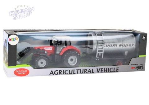 Traktor Rolniczy Koparka z Cysterną Napęd Czerwony