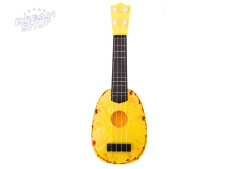Ukulele Dla Dzieci Mini Gitara 4 Struny Motyw Ananasa Gitarka Żółta 15″ Ukulele Dla Dzieci Mini Gitara 4 Struny Motyw Ananasa Gitarka Żółta 15″