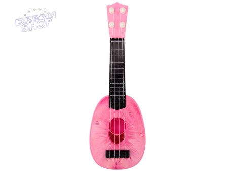 Ukulele Dla Dzieci Mini Gitara 4 Struny Motyw Brzoskwini Gitarka Różowa 15″