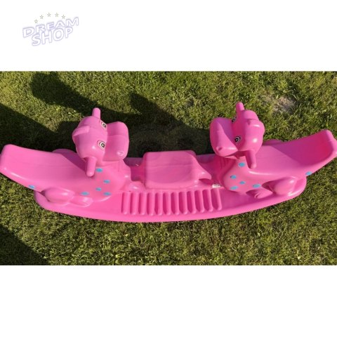 WOOPIE Bujak Wieloosobowy Dino Huśtawka Równoważna Różowa WOOPIE Bujak Wieloosobowy Dino Huśtawka Równoważna Różowa
