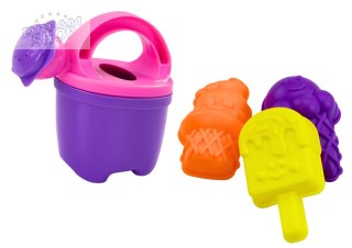 Zestaw Do Piasku Wiaderko Łopatka Grabki Konewka Lody