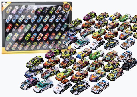 Zestaw Resoraków Autka Samochody Z Napędem Kolorowe 50 Sztuk