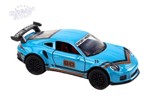Auto Sportowe Samochód 1:32 Figurka Niebieska Spojler Metal